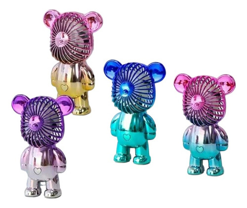 Ventilador De Mano Oso Usb Recargable 3pz