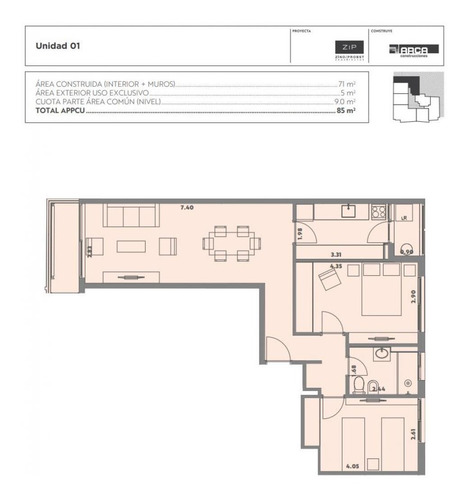 Imagen 8 de 8 de Venta Apartamento Gran Vista 2 Dormitorios En Obra En La Aguada