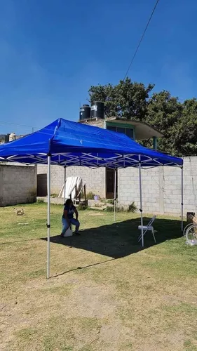 Toldo Plegable 3x6 De Uso Rudo Acero Estructura Blanca