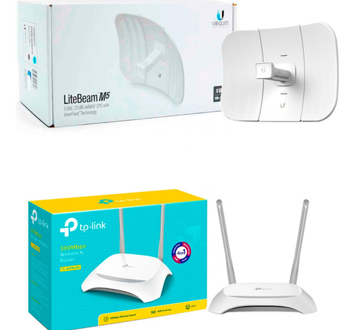 Kit Antena Ubiquiti Litebeam M5 Y Router Tp-link Tl-wr840n