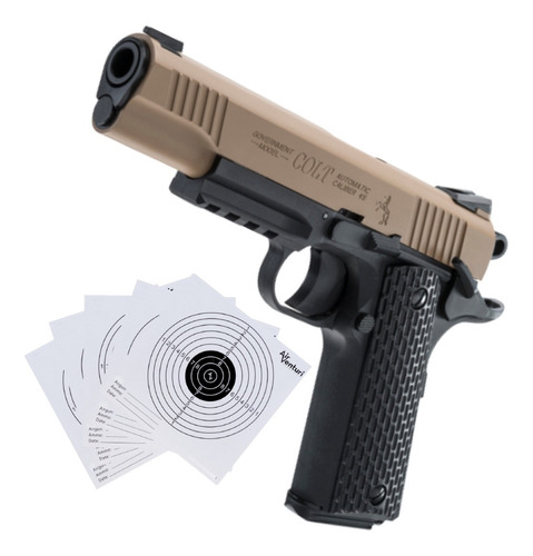 Colt M45 Blowback Pistola 4.5mm Cqbp Bbs Co2 12g Xeme C