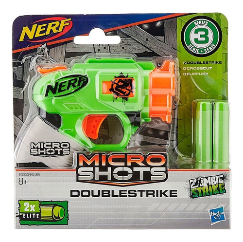 Pistola Nerf Microshots Double Strike Zombie E3000 Hasbro