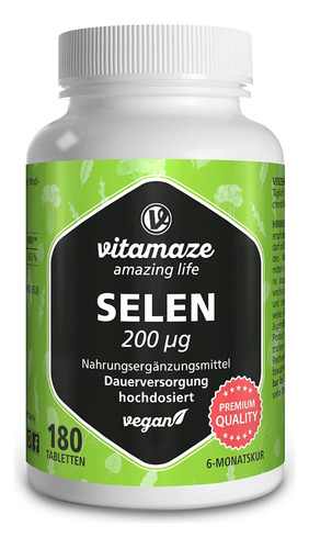 Selenio Selenium 200mcg / 180 Pastillas . Vegano 