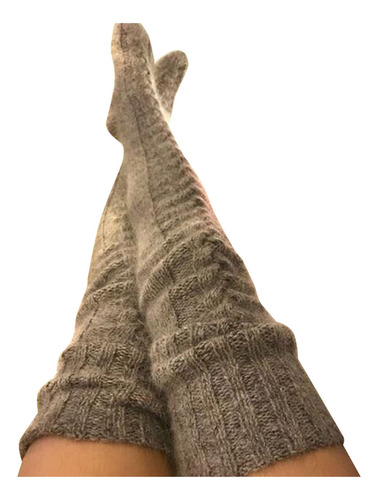 Calcetines Mujer Cable Knit Botas Extra Largas Sobre La Rodi