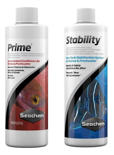 Seachem Kit Prime E Stability De 250ml Full