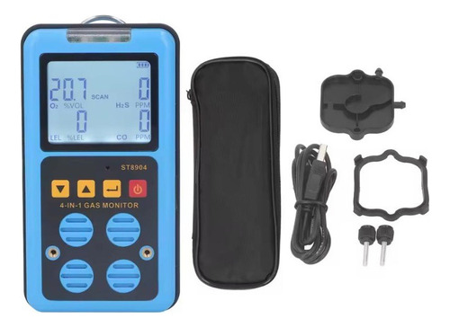 Detector Medidor Sensor Multi 4 Gases Gás Co H2s O2 Lel Case