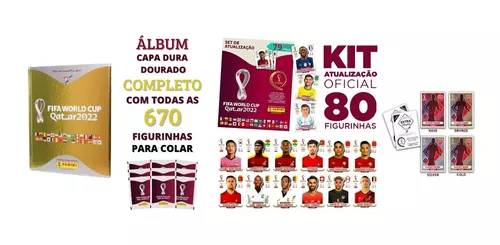 KIT DE ATUALIZAÇÃO DO ALBUM DA COPA DO QATAR COM 80 NOVOS CROMOS DE  JOGADORES