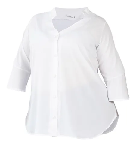 Blusa Camisola Blanca Mujer Curvy Talles Grandes