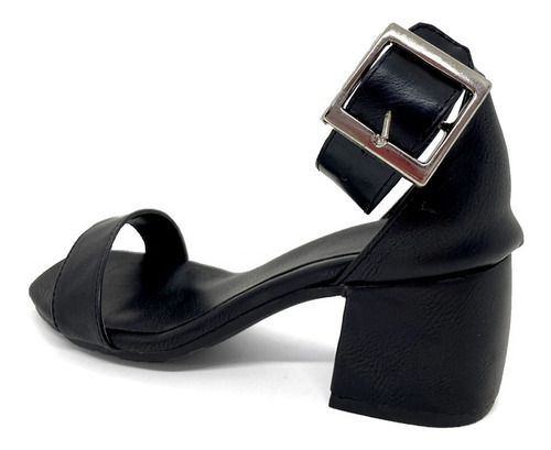 Imagen 3 de 6 de Sandalias Mujer Noche Fiesta Talon Hebilla Taco 6 Cm Vestir