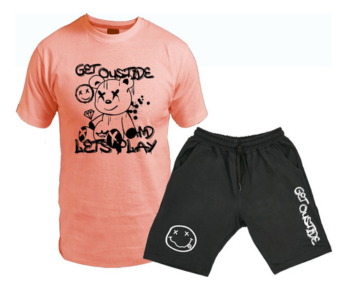 Conjunto Remera Y Short Bermuda Osito / Unisex / Colores