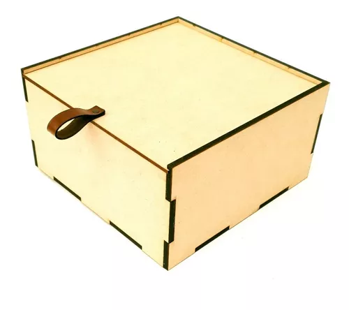 Caja Con Tapa Deslizable 20x20x10 Cm En Mdf Personalizada