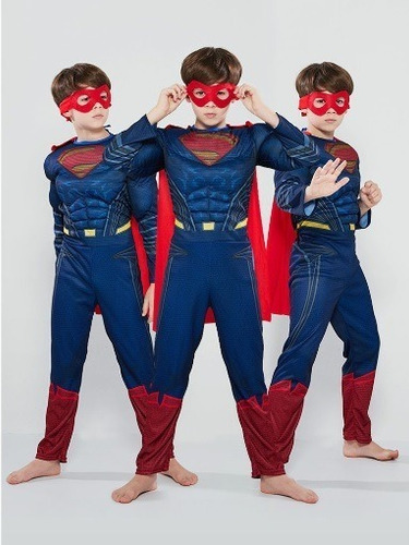 Imagen 3 de 3 de Disfraz Superman S2 Niño Importado Halloween Cumpleaños