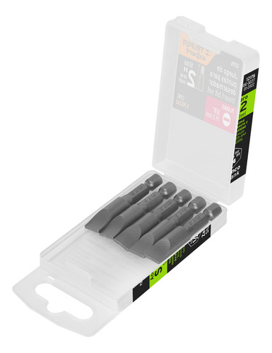 Puntas Planas 3/8´ Maquinado Zanco 1/4´ Acero S2 5pz 12176