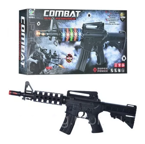 Metralhadora Fuzil M4 Com Som E Luz Brinquedo Arma Ak 47