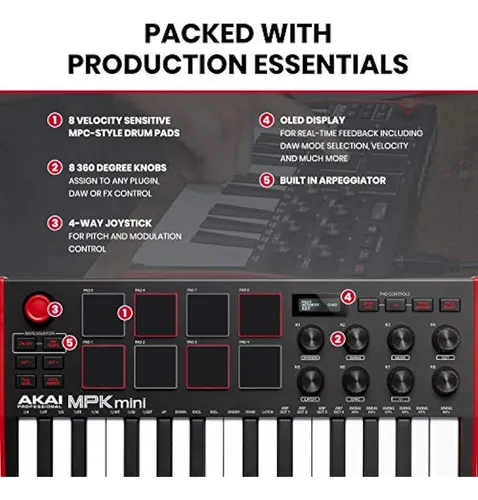 Akai Professional Mpk Mini Mk3 | Controlador De Teclado Midi