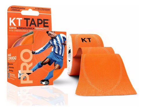 Cinta Kinesiológica Neuromuscular Kt Tape Pro Sintético Color Anaranjado