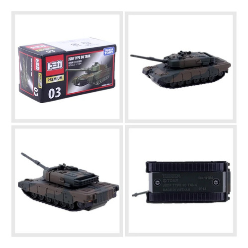 Miniatura Tanque Takara Tomy Jsdf Type 90 Tank 1/124 Cor Verde-escuro