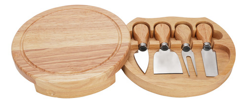 Set De Tablas Para Quesos Y Bandeja De Madera De Caucho