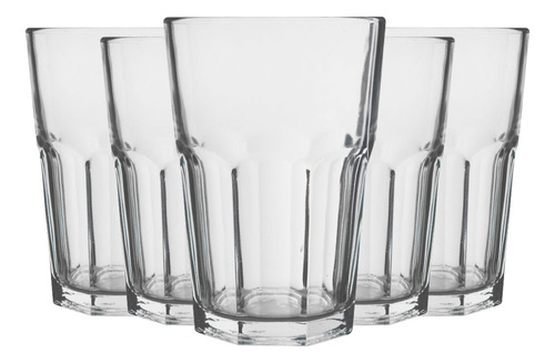 Set X 6 Vaso Vidrio Grande Facetado Oslo 520 Ml  Rigolleau