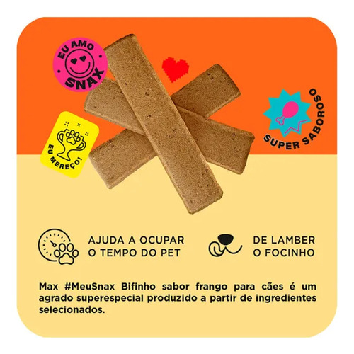 Max Snack Bifinho Macio Sabor Frango Para Cães 500g