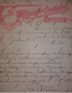Documento Telegrafo Rocha Polonio 1907 Detencion Ballenera 