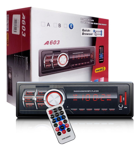 Radio Auto Autoradio Bluetooth Fm + Control Remoto Dimm