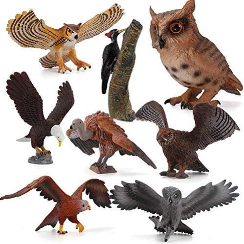 8 Pcs Figuras Animales Águila Modelo Búho Figuras Pájaro 5,