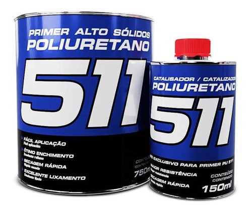 Kit Primer Automotivo Pu 511 + Catalisador Poliuretano