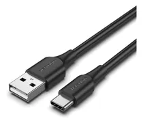 Comprar Cable Usb Vention - Usb A Usb C - Carga Rapida 3a - 0.50 Metros - 480 Mbps - Color Negro - Pvc - Cargador Y Datos - Para Pc \u002F Notebook \u002F Macbook \u002F Celular \u002F Tablet \u002F Auriculares - Cthbd