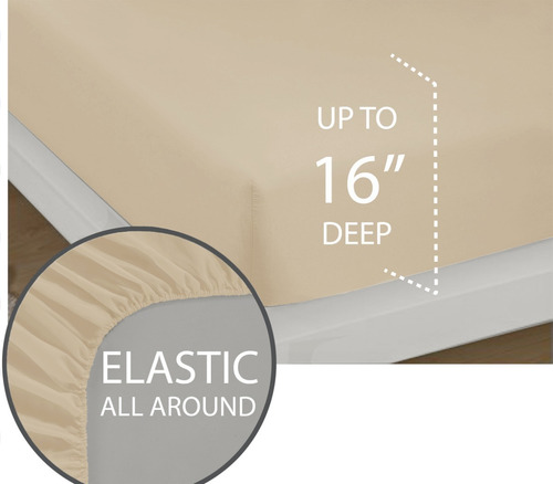 Imagen 4 de 9 de Juego De Sabanas Soft - Queen Size - Tacto Suave Color Crema