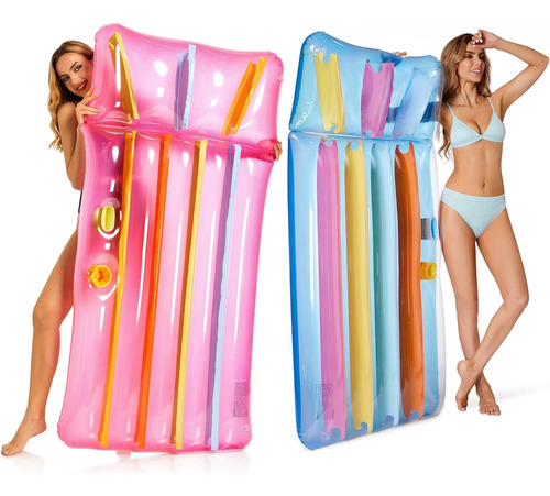 Inflatable Pool Float, Colorful Inflatable Pool Lounger For 