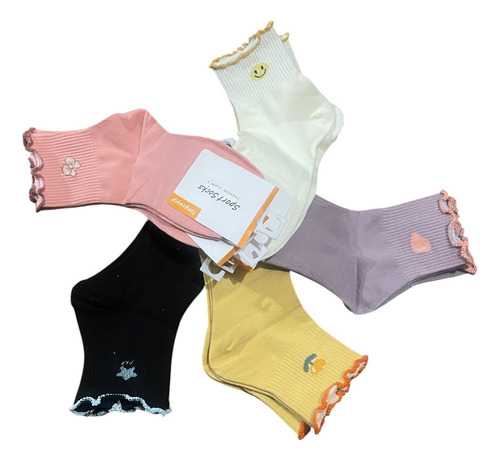 10 Pares Calcetines Largas Mujer Termicos De Algodon Colores Colores 22-25cm