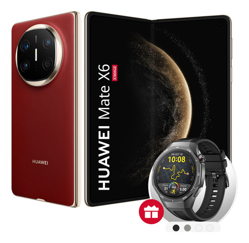 Celular Huawei Mate X6 12 GB + 512 GB Rojo + GT 5 Pro negro