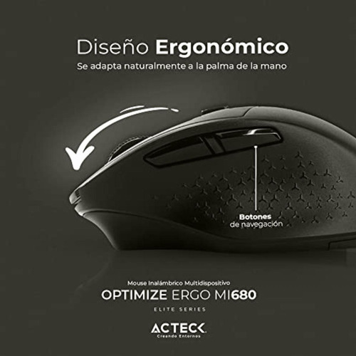 Acteck Mouse Multidispositivo Optimize Ergo Mi680 / 2.4 Ghz