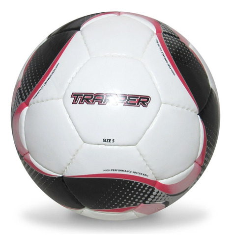 Pelota de fútbol Nassau Trapper nº 5 color blanco y negro y gris y rojo