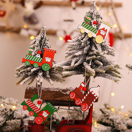 Colgante Con Forma De Tren Pequeño, Diseño Navideño, 8 Unida