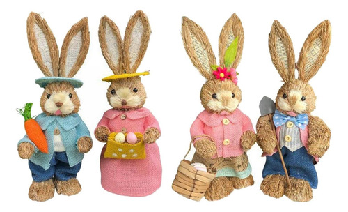 4 Piezas De Pie De Pascua Figurita Muñeca 35cm Adornos