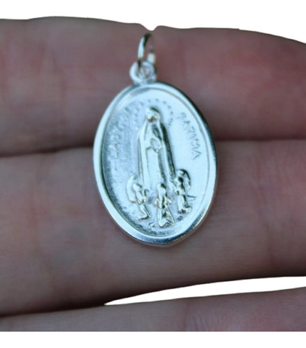 Medalha Nossa Senhora De Fátima Prata 925 Legítima 