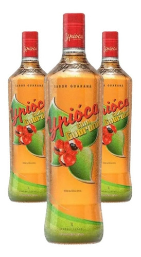 Combo 3 Cachaça Ypioca Guaraná 1 Litro - Original