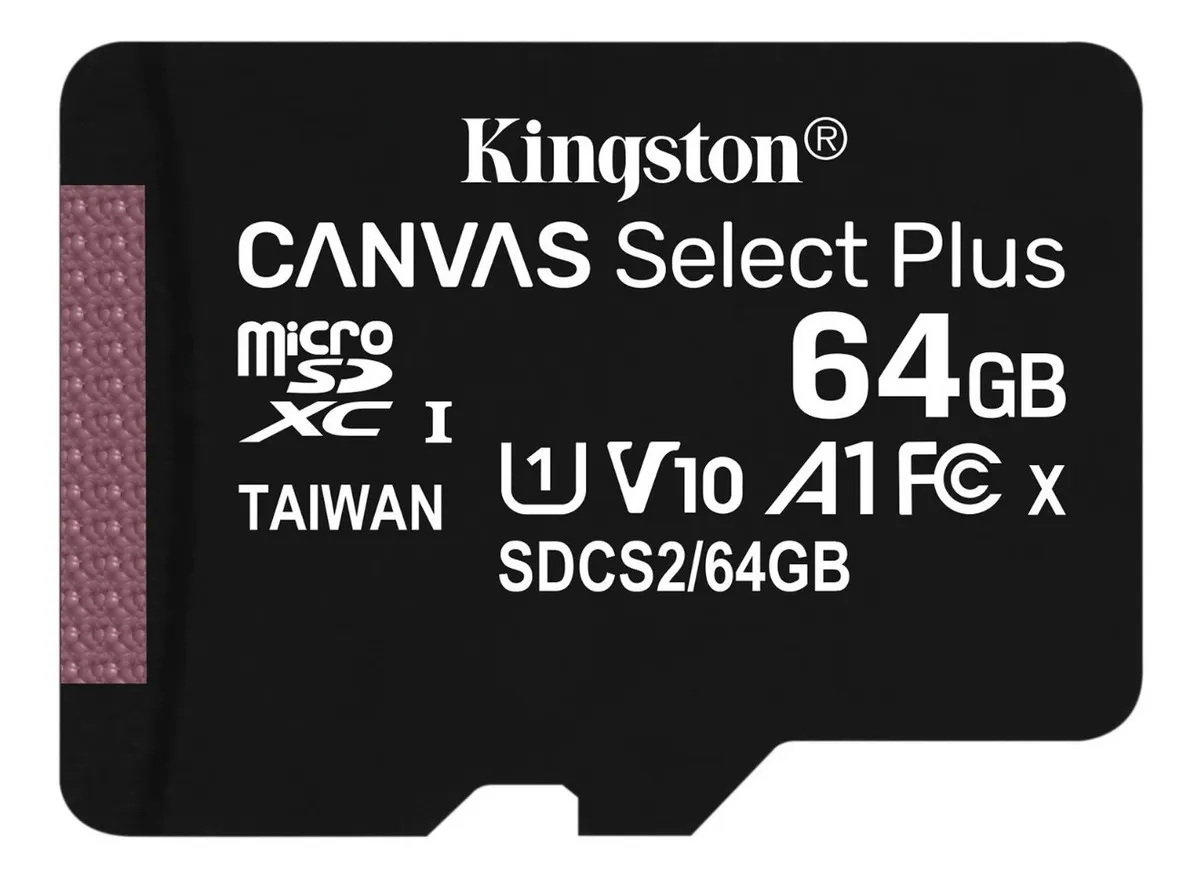 Tarjeta de memoria Kingston SDCS2 Canvas Select Plus con adaptador SD 64GB