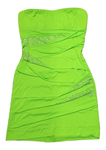 Deb Vestido Strapless Pegadito Verde Fosforescente Talla L | MercadoLibre Deb Vestido Strapless Pegadito Verde Fosforescente Talla L | MercadoLibre