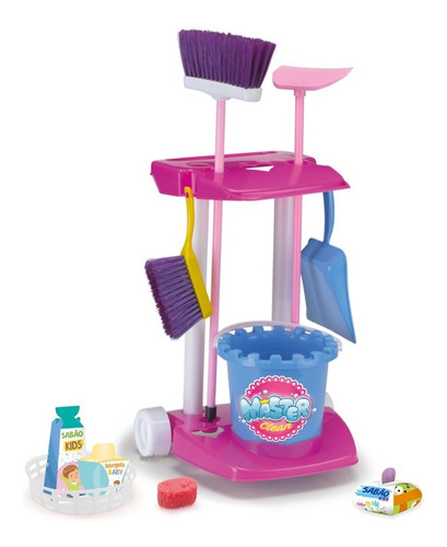 Imagem 8 de 9 de Kit Vassourinha De Limpeza Infantil Vassoura Pa Rodo+ Brinde