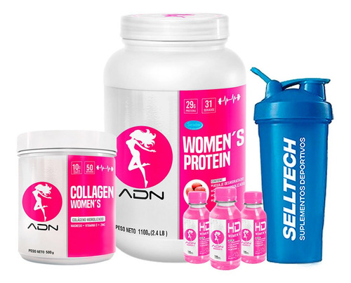 Women Protein 1.1kg Vainilla + Collagen Women 500gr Mora +hd