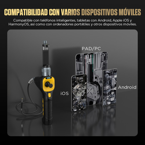 Cámara Endoscopio Automotriz 6.2mm 1080p 4 Direcciones 6 Led