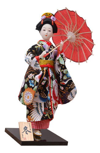 Figura Kabuki Japonesa Coleccionable En Kimono - Decoración