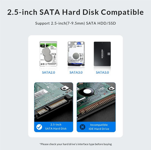 Hard Drive 2.5 Carcasa Usb 3.0 Micro-b Windows Linux Sata Pc