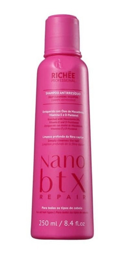 Imagem 1 de 1 de Shampoo Antirresíduo Richée Nanobtx Repair 250ml