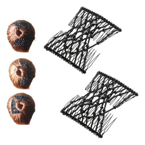 2x Doble Elástico Mágico Con Negras Herramienta De Peinado