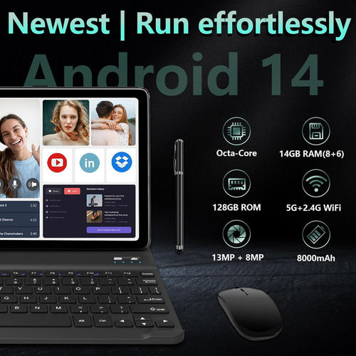 Tableta Android 14 De 10 Pulgadas, Tableta Celular 4g, Octa-