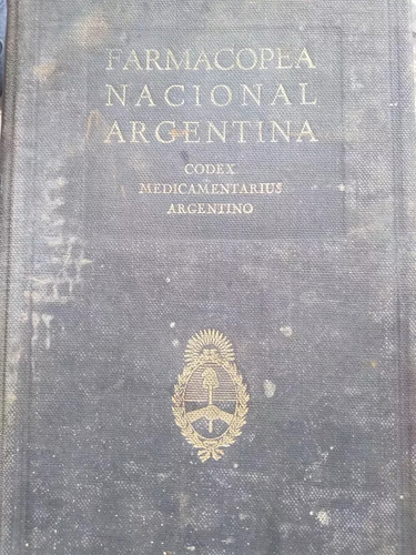 Libro Farmacopea Nacional Argentina 1943 Codex